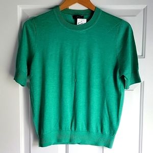 Womens J Crew Short Sleeve light weight sweater/top, soft spring fabric,Large